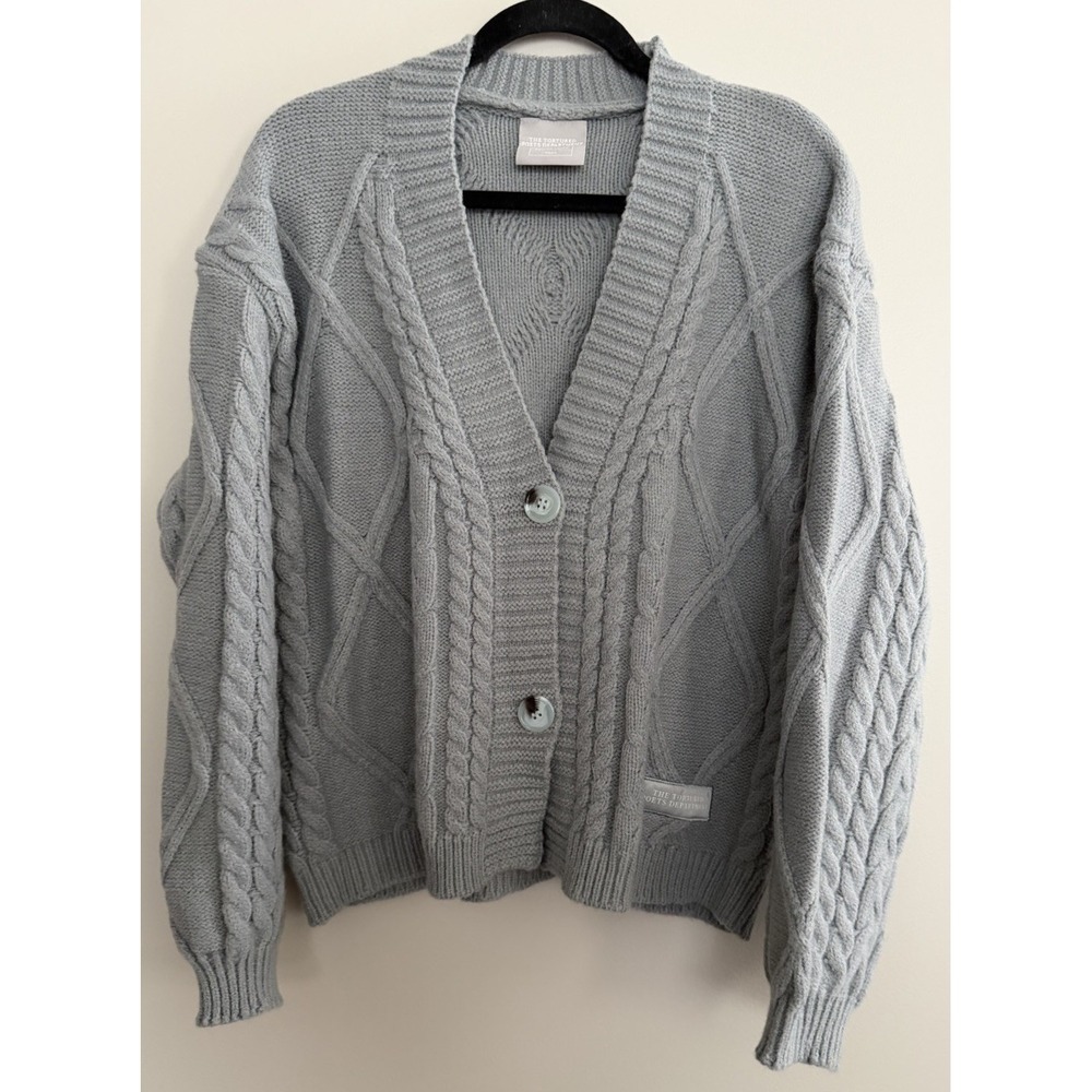 Taylor Swift The Tortured Poets Department Gray Button Down Cardigan Size M/L - Picture 1 of 13